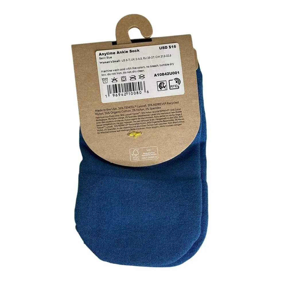 Allbirds Anytime Ankle Socks Blue Size Small S NWT Discontinued Tree Blend